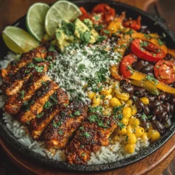 - 1 pound boneless, skinless chicken breasts - 2 tablespoons olive oil - 1 red bell pepper, sliced - 1 green bell pepper, sliced - 1 medium onion, sliced - 2 tablespoons fajita seasoning - 1 can (15 oz) black beans, drained and rinsed - 1 cup corn (fresh, frozen, or canned) - 1 avocado, diced - 1 cup cherry tomatoes, halved - Cooked rice (white, brown, or cauliflower rice, as preferred) - Optional toppings: sour cream, shredded cheese, cilantro, lime wedges