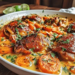 In the realm of comforting meals, Skillet Curried Chicken and Carrots stands out as a vibrant and flavorful dish that not only satisfies the palate but also nourishes the body. This one-pan recipe is an excellent choice for busy weeknights, combining tender chicken thighs with sweet, earthy carrots and a creamy coconut curry sauce. Its blend of spices creates a mouthwatering aroma that will fill your kitchen, making it a delightful centerpiece for family dinners or gatherings with friends. In this article, we will explore the ingredients, step-by-step instructions, nutritional benefits, and serving suggestions for this delectable dish.