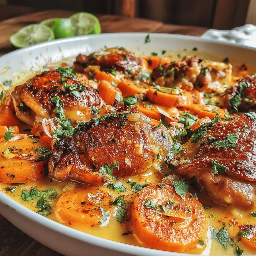 In the realm of comforting meals, Skillet Curried Chicken and Carrots stands out as a vibrant and flavorful dish that not only satisfies the palate but also nourishes the body. This one-pan recipe is an excellent choice for busy weeknights, combining tender chicken thighs with sweet, earthy carrots and a creamy coconut curry sauce. Its blend of spices creates a mouthwatering aroma that will fill your kitchen, making it a delightful centerpiece for family dinners or gatherings with friends. In this article, we will explore the ingredients, step-by-step instructions, nutritional benefits, and serving suggestions for this delectable dish.