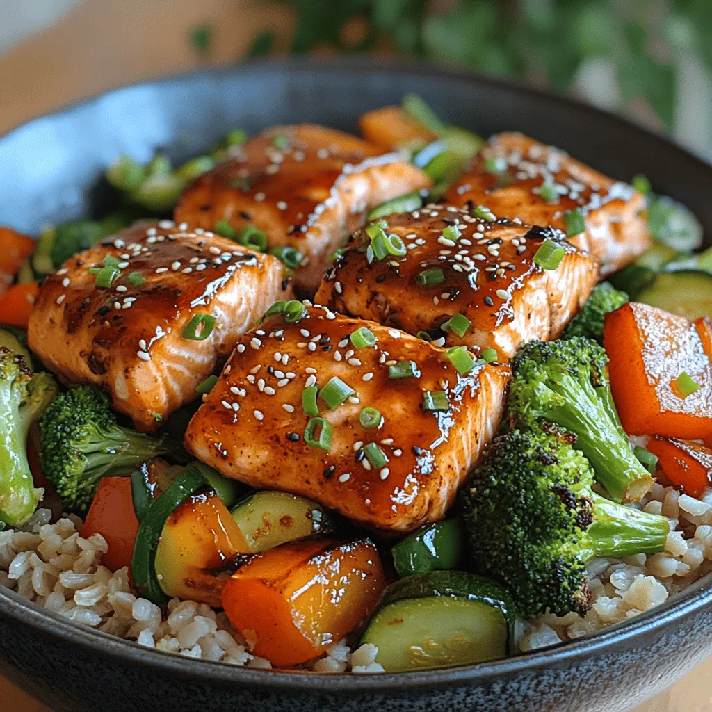 The One-Pan Teriyaki Salmon and Veggie Bowl is a healthy and delicious meal option that beautifully combines the rich flavors of salmon with an array of colorful vegetables. This dish is not only packed with nutrients but also offers the convenience of being prepared in a single pan, making cleanup a breeze and saving you valuable time in the kitchen. Whether you're planning a quick weeknight dinner or prepping meals for the week ahead, this versatile bowl is sure to satisfy your taste buds and fuel your body.