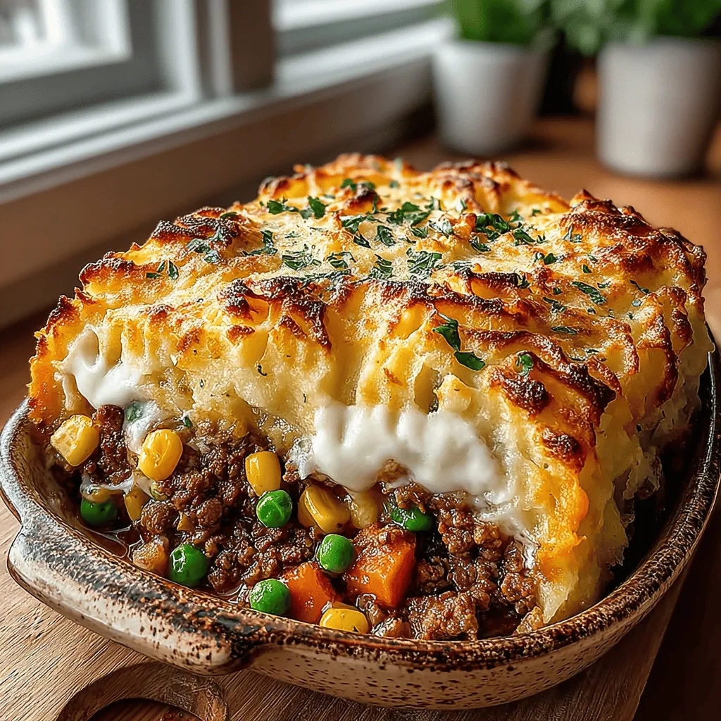 - 2 large sweet potatoes - 1 pound ground turkey - 1 medium onion, diced - 2 cloves garlic, minced - 1 cup carrots, diced - 1 cup peas (fresh or frozen) - 2 tablespoons tomato paste - 1 tablespoon Worcestershire sauce - 1 teaspoon dried thyme - 1 teaspoon salt - 1/2 teaspoon black pepper - 1/4 cup milk (or cream) - 2 tablespoons butter - Optional: 1/4 teaspoon cinnamon or nutmeg for the sweet potato topping