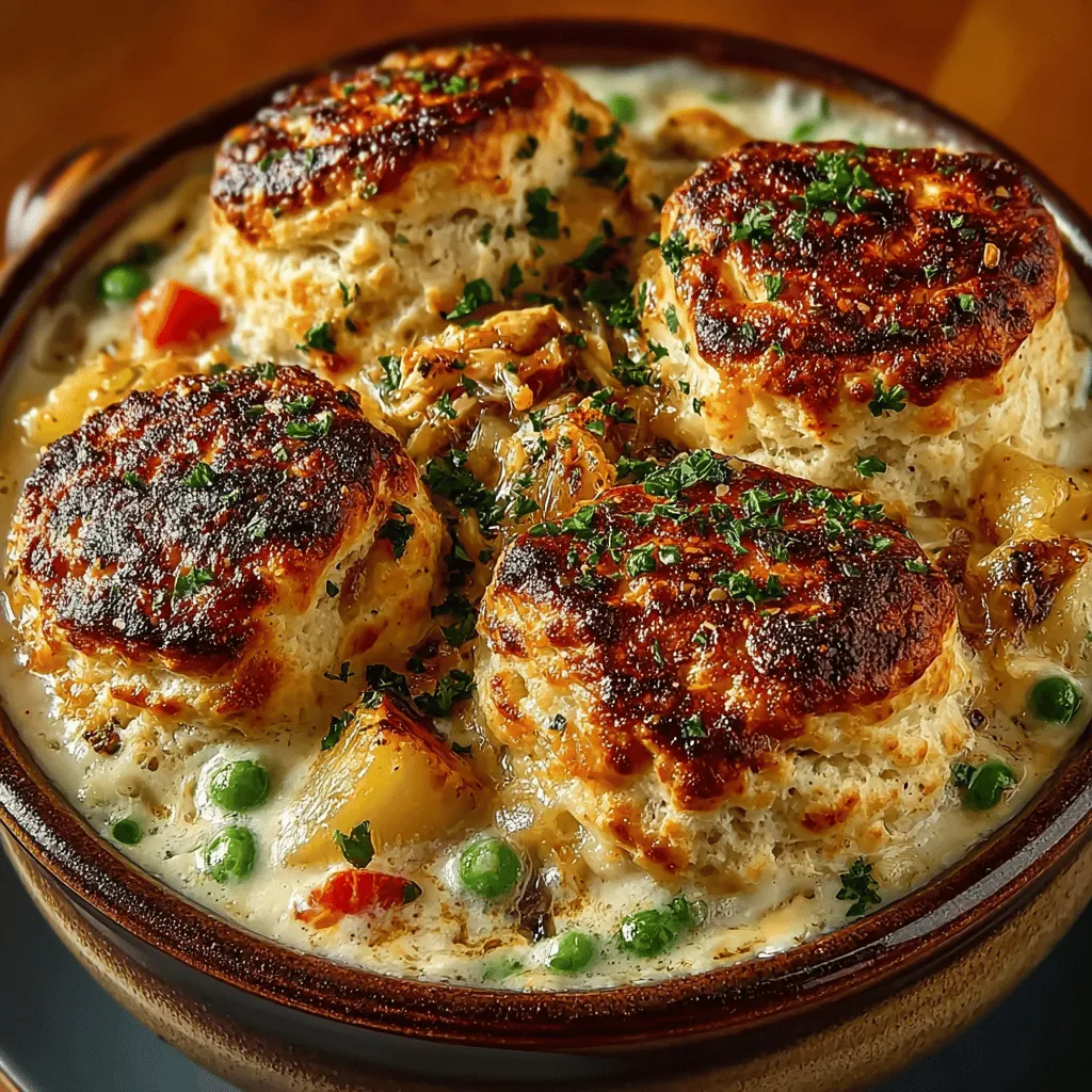 - 2 cups cooked chicken, shredded or diced - 1 cup carrots, diced - 1 cup celery, diced - 1 cup frozen peas - 1 medium onion, chopped - 3 tablespoons unsalted butter - 1/3 cup all-purpose flour - 2 cups chicken broth - 1 cup heavy cream - 1 teaspoon dried thyme - Salt and pepper to taste