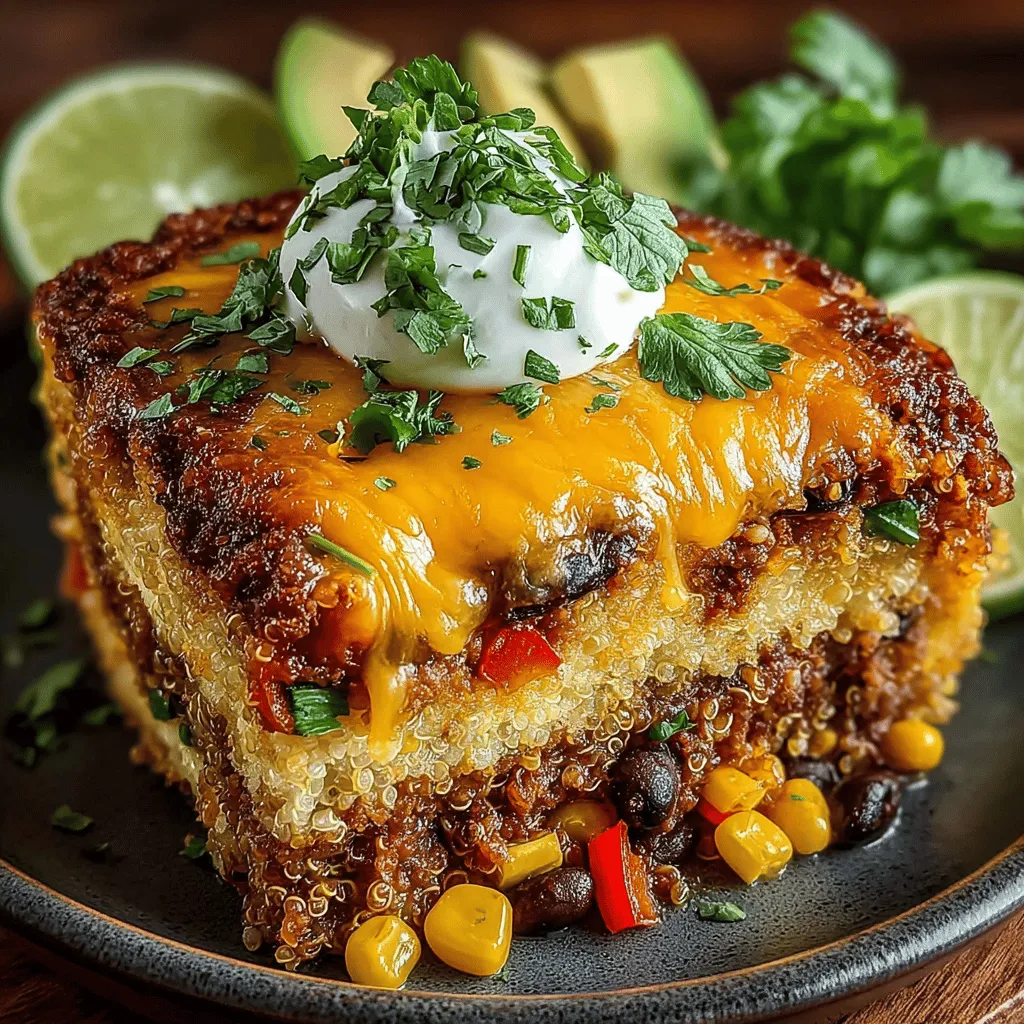 - 1 cup quinoa, rinsed - 2 cups vegetable broth - 1 can (15 oz) black beans, drained and rinsed - 1 cup corn, fresh or frozen - 1 bell pepper, diced (any color) - 1 small onion, diced - 2 cloves garlic, minced - 1 teaspoon cumin - 1 teaspoon chili powder - 1 cup shredded cheese (cheddar, mozzarella, or a dairy-free alternative) - Salt and pepper to taste - Fresh cilantro for garnish (optional)