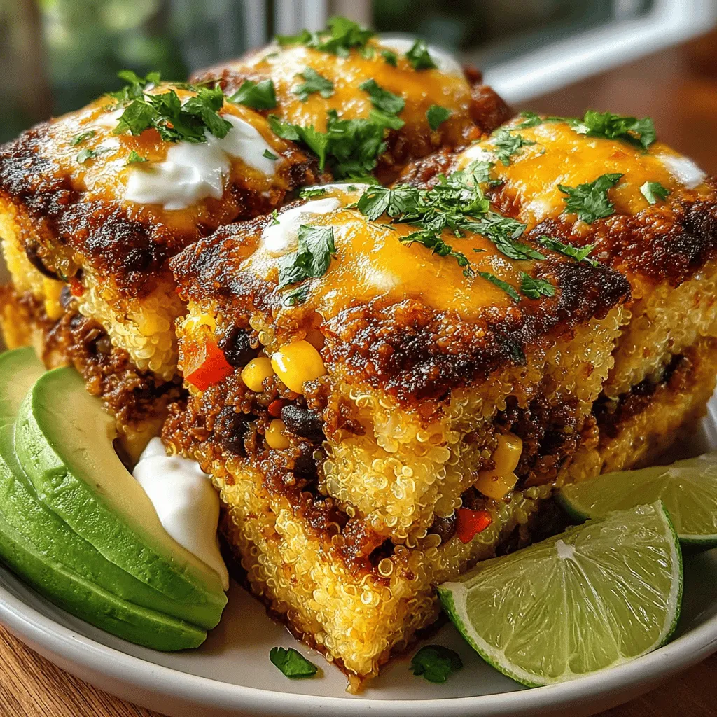 - 1 cup quinoa, rinsed - 2 cups vegetable broth - 1 can (15 oz) black beans, drained and rinsed - 1 cup corn, fresh or frozen - 1 bell pepper, diced (any color) - 1 small onion, diced - 2 cloves garlic, minced - 1 teaspoon cumin - 1 teaspoon chili powder - 1 cup shredded cheese (cheddar, mozzarella, or a dairy-free alternative) - Salt and pepper to taste - Fresh cilantro for garnish (optional)