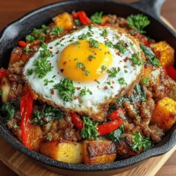 Savory Turkey & Sweet Potato Hash Delight is a wholesome dish that perfectly balances nutrition and flavor, making it ideal for any meal of the day. This hearty recipe features tender sweet potatoes, lean ground turkey, and a medley of fresh vegetables, creating a delightful combination of textures and tastes. Whether you’re looking for a quick breakfast, a satisfying lunch, or a comforting dinner, this one-pan meal is not only easy to prepare but also packed with essential nutrients. Perfect for busy weeknights or leisurely weekend brunches, this dish is sure to please the entire family.