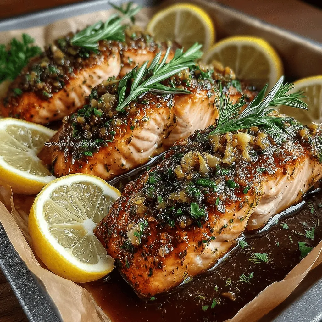 - 4 salmon fillets (skin-on or skinless) - 3 tablespoons extra virgin olive oil - 4 cloves garlic, minced - 1 teaspoon sea salt - 1/2 teaspoon black pepper - Juice and zest of 1 lemon - 2 tablespoons fresh dill, chopped (or 1 tablespoon dried dill) - 1 tablespoon Dijon mustard (optional)