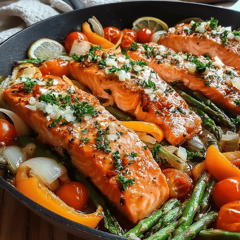 If you’re looking for a meal that’s quick, nutritious, and bursting with flavor, look no further than this Zesty One-Pan Lemon Garlic Salmon with Vibrant Veggies. This dish is perfect for busy weeknights or leisurely weekends, marrying the richness of salmon with the fresh crunch of colorful vegetables. The zesty lemon and aromatic garlic elevate the flavors, making each bite a delightful experience.