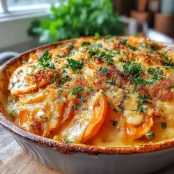 Herb Butter Sweet Potato Gratin