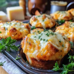 Cuddly Cheesy Stuffing Muffins are a delightful twist on traditional stuffing. These muffins combine the comforting flavors of stuffing with a cheesy richness that elevates them to a whole new level. Perfectly baked, they have a crispy exterior and a soft, gooey center, making them irresistible to both kids and adults alike.