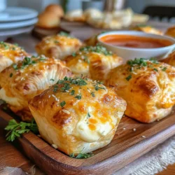 Cheesy Herb Delight Bites are the ultimate appetizer, combining a medley of cheeses and fresh herbs into a single, delectable morsel. These bites are perfect for any occasion, whether you're hosting a party, enjoying game night with friends, or simply looking for a delicious snack to indulge in.