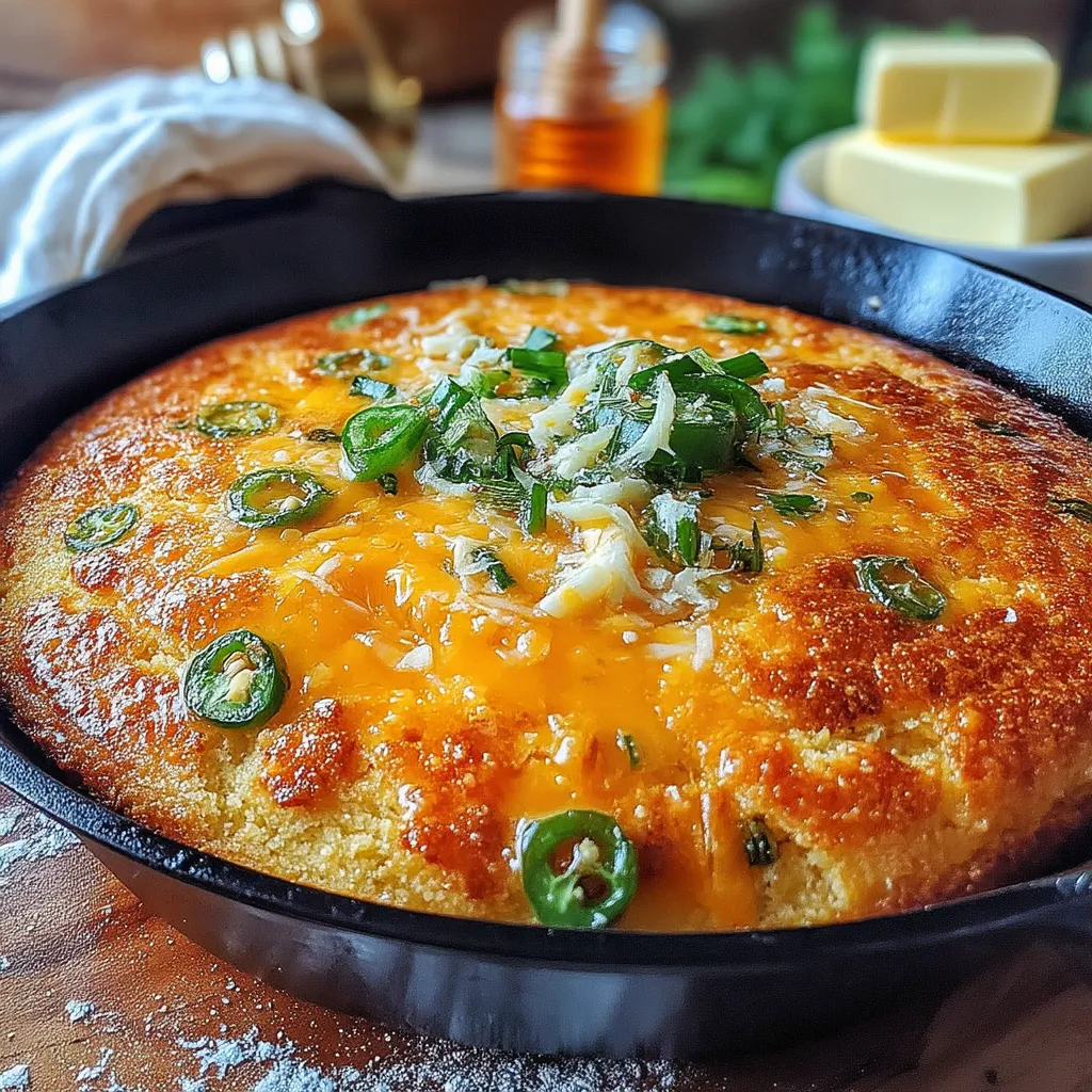Cornbread is a cherished comfort food that brings warmth and nostalgia to many households. Its tender crumb and slightly sweet flavor make it a perfect companion for hearty meals or a delightful snack on its own. This recipe takes the classic cornbread to new heights by introducing the fiery kick of jalapeños and the rich, sharp taste of cheddar cheese, creating a dish that is both comforting and exciting.